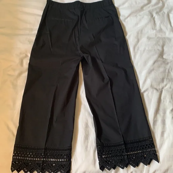 Seventy Black Cropped Pants with Lace Hem - Picture 5 of 10